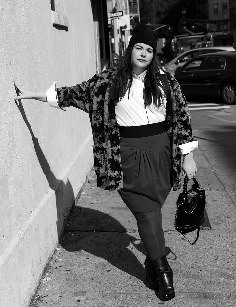 Lexi Stout by Photographer Matt Sayles in minimalist plus size brand See Rose Go