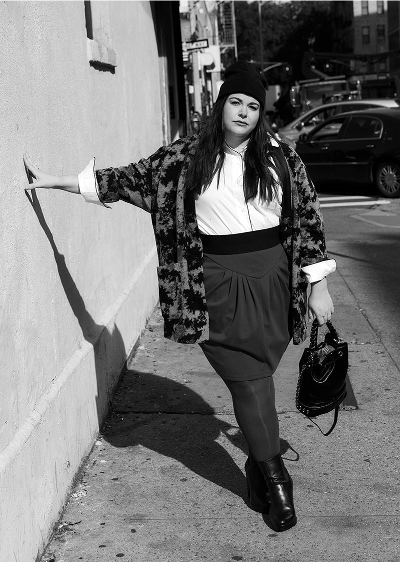 Lexi Stout by Photographer Matt Sayles in minimalist plus size brand See Rose Go