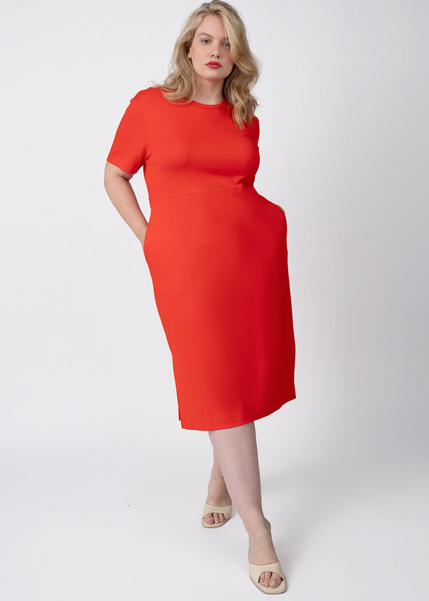 See ROSE Go Plus Size CoolROSE Luxe Knit Midi Dress
