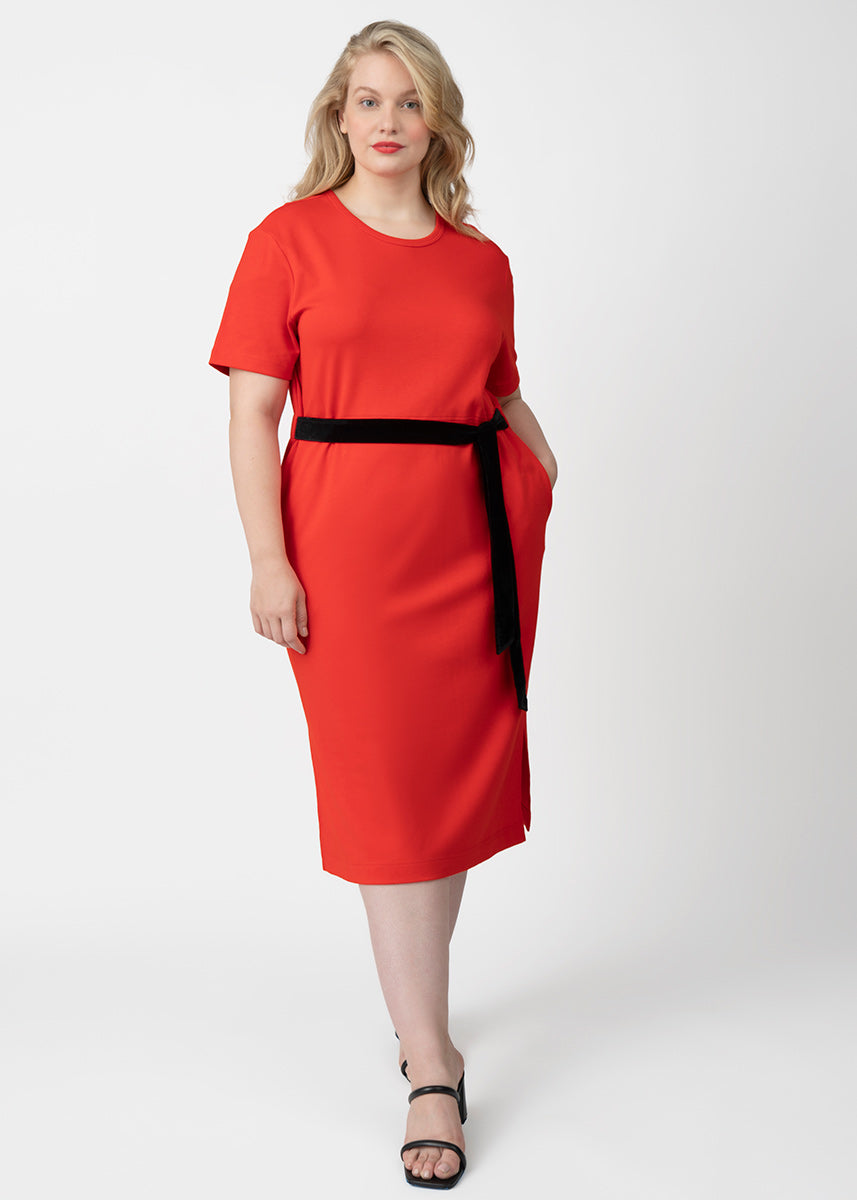 See Rose Go Plus Size CoolROSE Luxe Knit Midi Dress - Poppy Red See Rose Go Plus Size CoolROSE Luxe Knit Midi Dress - Poppy Red