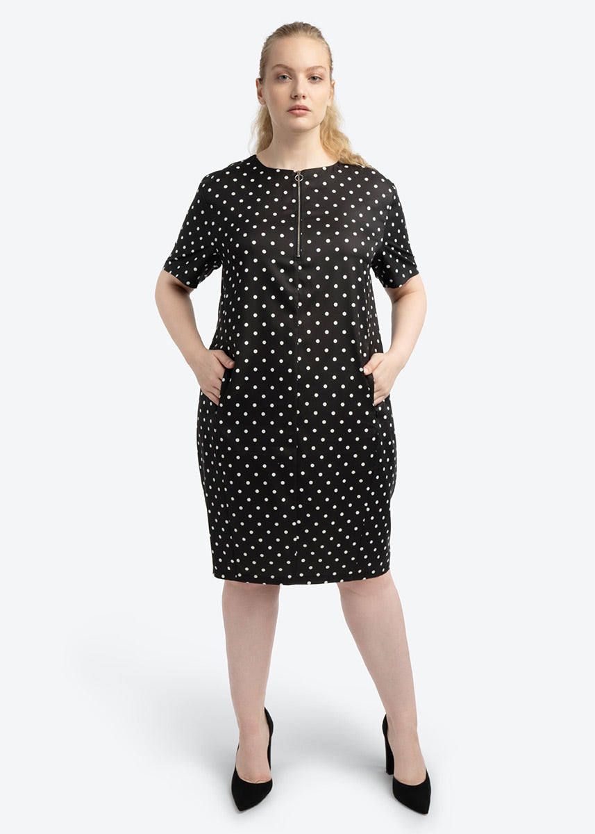 Plus Size Polka Dot Dress, Women's Plus Size Designer Dresses - See Rose Go See ROSE Go Plus Size Polka Dot Dress, Women's Plus Size Designer Dresses - See Rose Go See ROSE Go