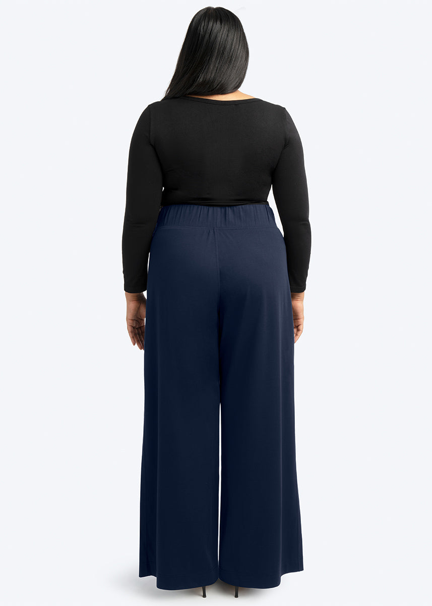 Multitasker Wide Leg Pant - Oxford Navy