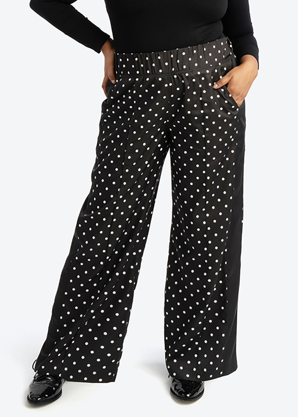 Plus Size Wide Leg Polka Dot Pant Cool Plus Size Clothing See Rose Go See ROSE Go