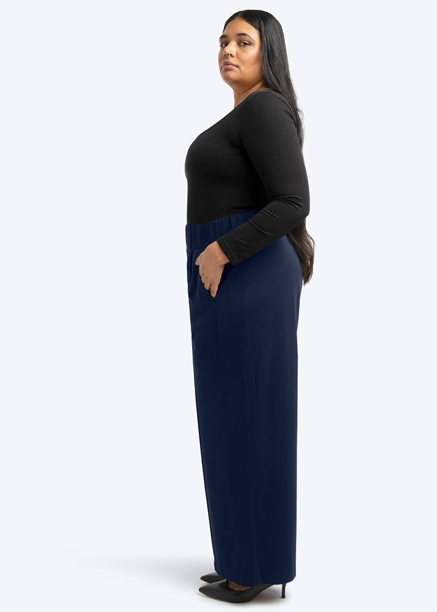 Multitasker Wide Leg Pant - Oxford Navy