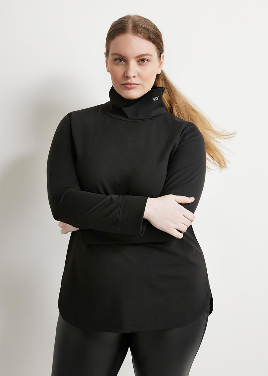 Plus Size Black Turtleneck, Women's Plus Size Soft Base Layers - See Rose  Go – See ROSE Go