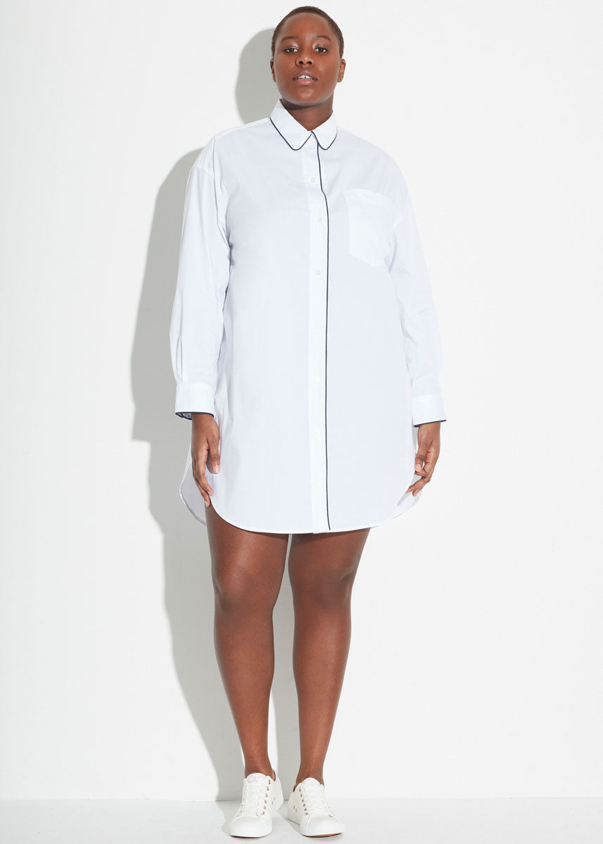 Plus Size Tunic Shirt in White, Plus Size Fall Holiday Clothing