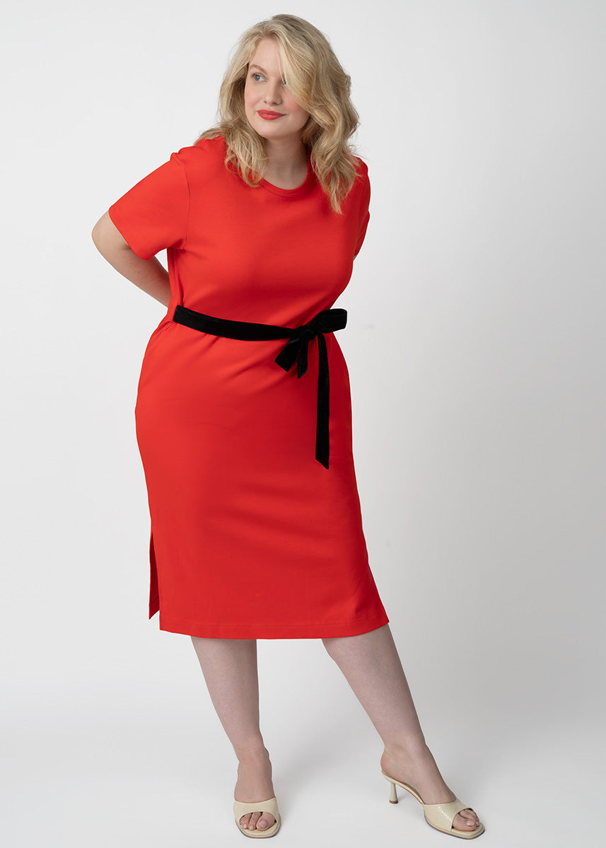 See Rose Go Plus Size CoolROSE Luxe Knit Midi Dress - Poppy Red See Rose Go Plus Size CoolROSE Luxe Knit Midi Dress - Poppy Red