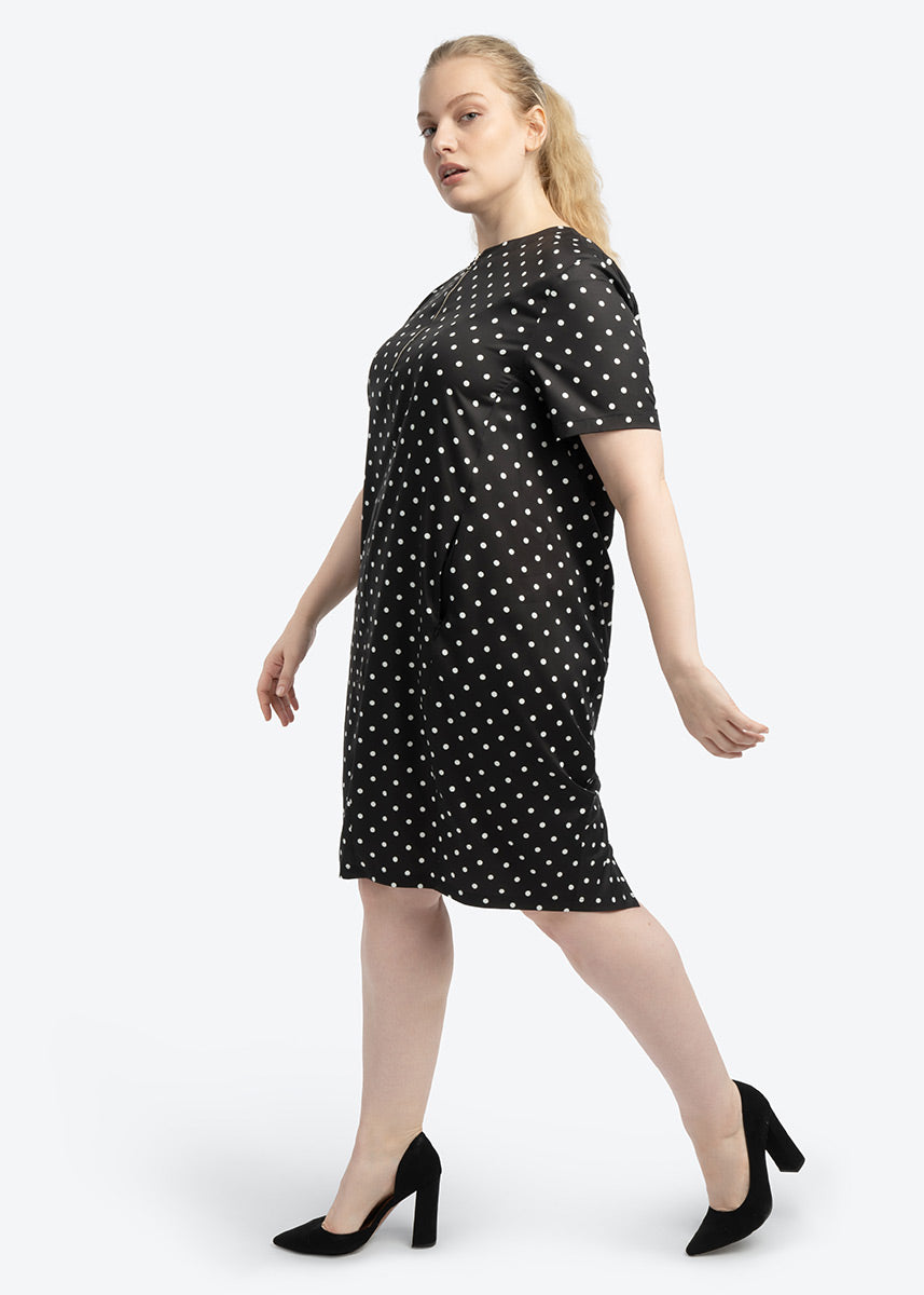 Plus Size Polka Dot Dress, Women's Plus Size Designer Dresses - See Rose Go See ROSE Go Plus Size Polka Dot Dress, Women's Plus Size Designer Dresses - See Rose Go See ROSE Go