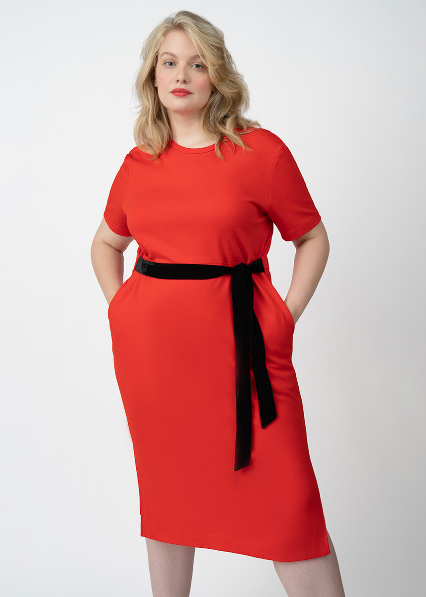 See ROSE Go Plus Size CoolROSE Luxe Knit Midi Dress - Poppy Red See ROSE Go Plus Size CoolROSE Luxe Knit Midi Dress - Poppy Red