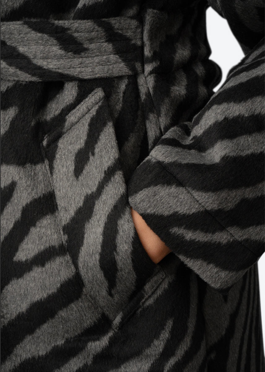 Cozy Zebra Trench Coat