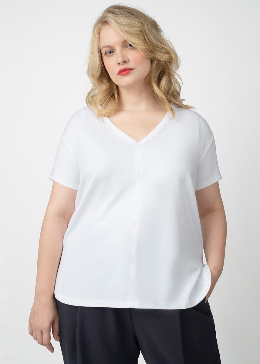 Plus Size White T-Shirt, Women's Plus Size T Shirts