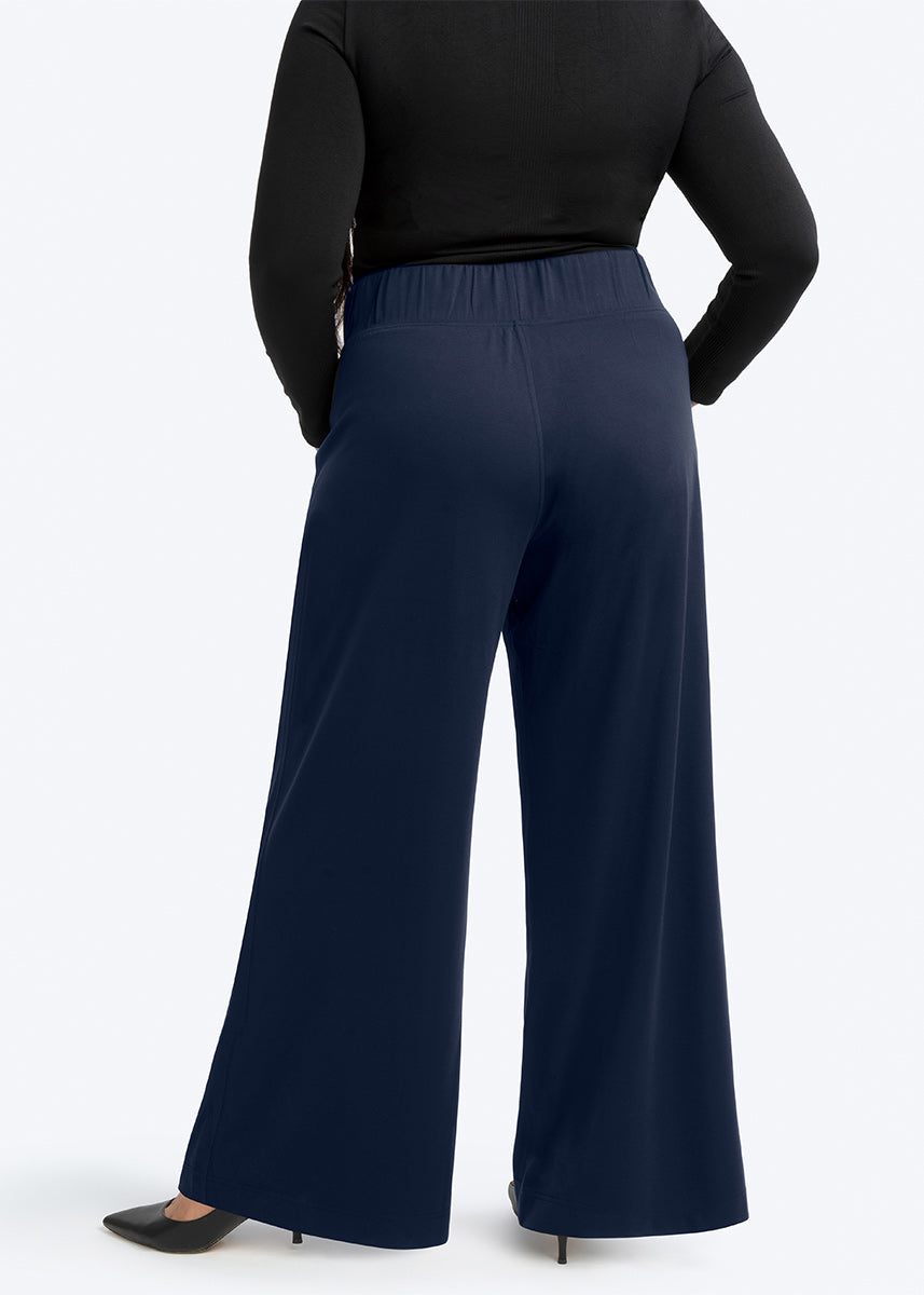 Plus Size Wide Leg Pant in Navy, Cool Plus Size Clothing - See Rose Go –  See ROSE Go
