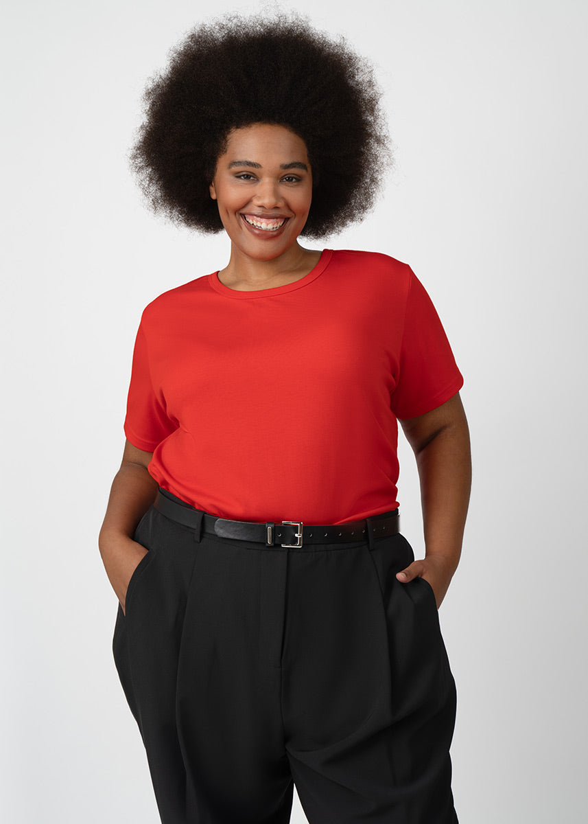 Plus Size Red T-Shirt, Women's Plus Size T Shirts - See Rose Go 3X / Poppy - See Rose Go Plus Size Red T-Shirt, Women's Plus Size T Shirts - See Rose Go 3X / Poppy - See Rose Go