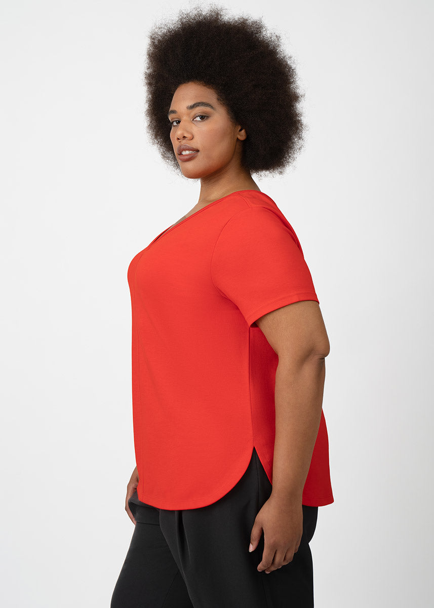 CoolROSE™ Luxe Knit Reversible T-Shirt Poppy