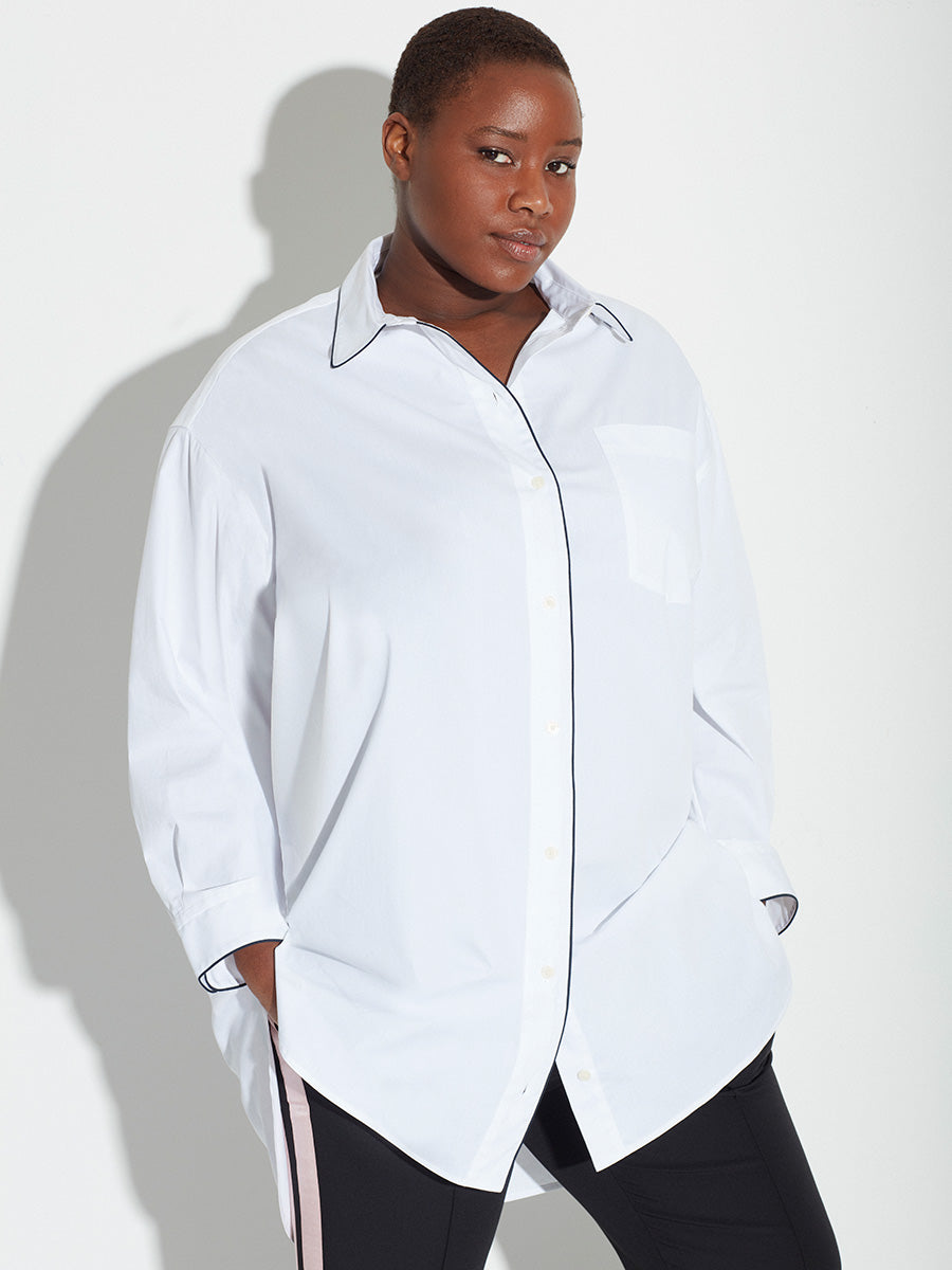 Plus Size Tunic Shirt in White, Plus Size Fall Holiday Clothing - See Rose  Go – See ROSE Go