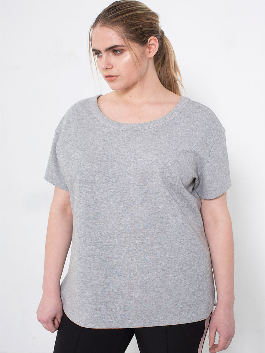 Plus Size Grey T-Shirt, Women's Plus Size T Shirts - See Rose Go – See ...