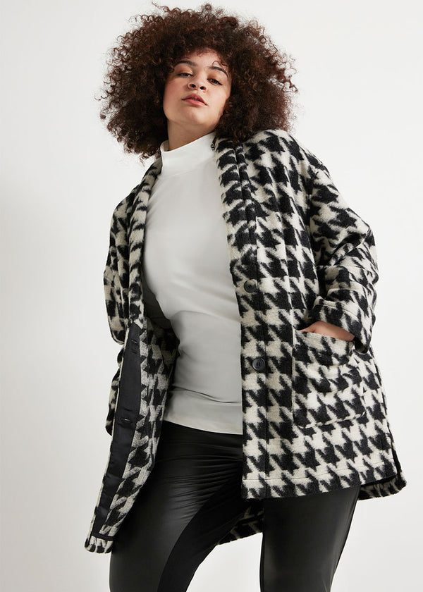 Redo Houndstooth Cardigan