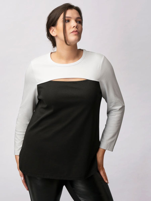 Peek-a-boo Color Blocked Tunic